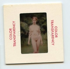 Org Camera Club Nude 1960s 35mm Slide Negative- Outdoors- Well Endowed Woman #4