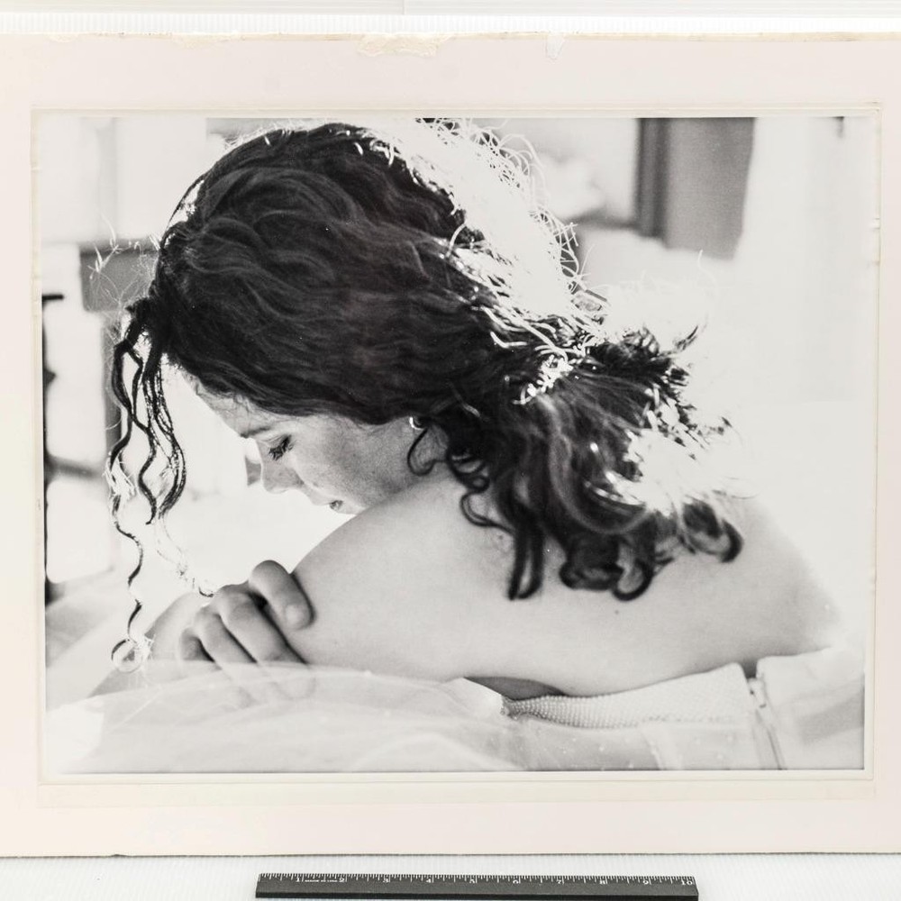 Matted Art Print Black & White Photograph Bride in White Wedding Dress 20″x24″