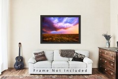 Country Photography Print – Picture of Storm Clouds Over Windmill in Oklahoma
