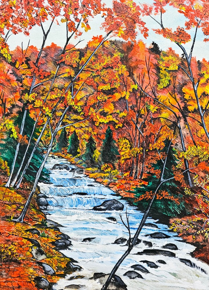 Fall Foliage Trees in the Woods Autumn DIGITAL DOWNLOAD Print at Home Wall Art