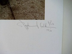 Stephen Feldman Signed limited edition photograph of Man seated on stair ca.1970