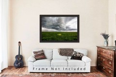 Storm Photography Print – Yellow Wildflowers in Green Field in Texas Photo