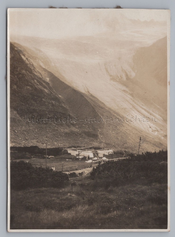 High Feiler Glacier Austria – Person Hanging Laundry – Old Photo