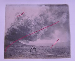 Mount Bromo Merapi Eruption Java Indonesia Volcano Original Circa 1900 Glass Picture