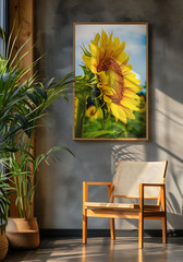 FREE SHIPPING Giclee 24×16″ Color Sunflower Print, Office, Home, Business