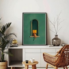 Female Literary Print Green Portrait Woman Reading Poster 16 x 24 Inch UnFram…