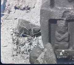 Vintage Photograph Of Mayan Stelae In Jungle With Artist’s Notes On Back 20″X16″