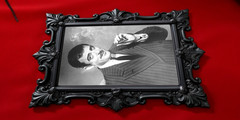 Sexy Morticia Addams Family in Bedroom Looking Back Metal Sign Art 14″ x 11″