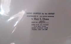 Artist Ray I. Doan Hand Printed Print Of a Light House Seascape # 89/21 Matted