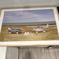 Gray Malin Signed and #6 Framed Matted Color Photo Airplane Vintage Autos Dog