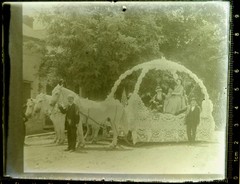 Antique Photograph Glass Negative Parade Float Nilakanta Feodor Chaliapin 1907