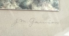 Lg VTG J.M. Garrison Hand Tinted Oil Color Photo Torrey Pines 12.5”x23.5” VGC