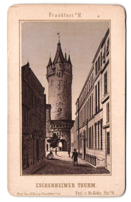 Photograph lithograph F. Rau jr., Frankfurt, view Frankfurt / Main, view