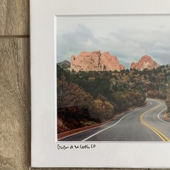 Signed Matted Color Landscape Photo Print Road through Garden of the Gods CO