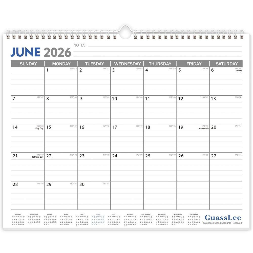 GuassLee 2026-2027 Wall Calendar – 19 Months Hanging Calendar from Jun. 2026 …