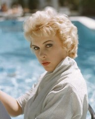 Stella Stevens 1960’s short blonde hair posing by pool 16×20 Color Poster