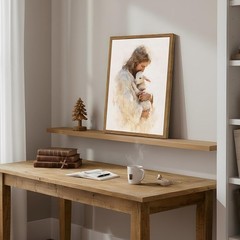 Jesus and Lamb Wall Art, Christian Good Shepherd Wall Decor Picture, Religiou…