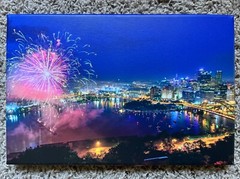 Pittsburgh PA Fireworks At Point State Park, Canvas Photo Print 8”x 12”