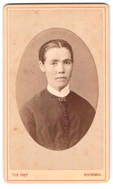 Photograph Tob. Frey, Richtersweil on Lake Zurich, Elegant Lady with Updo