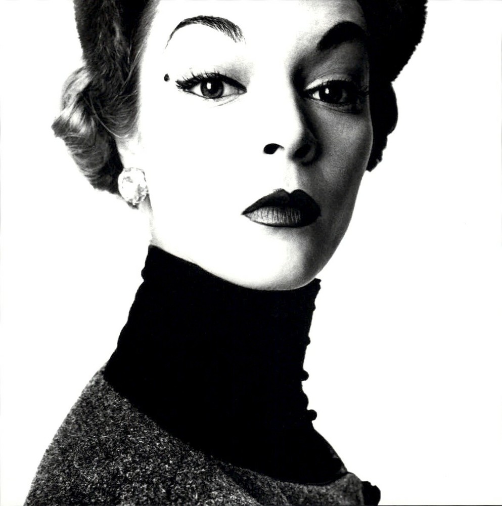 1984 Irving Penn Fashion Model Jean Patchett Long Black Neck Art Photo Engraving