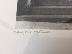Vtg 1975 Baltimore Person On Front Stoop BW Framed Signed Art Photograph Photo