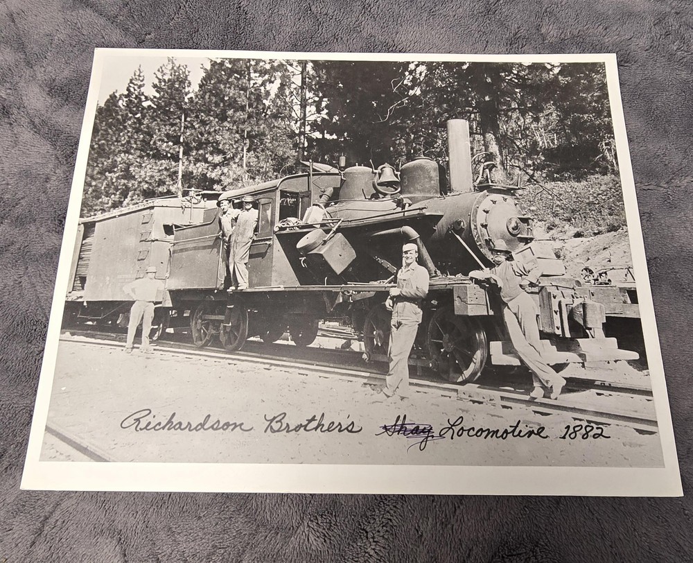 Richardson Brothers Locomotive 1882 Train Photograph 8×10 B&W Framed Truckee