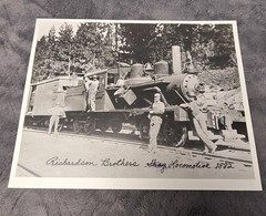 Richardson Brothers Locomotive 1882 Train Photograph 8×10 B&W Framed Truckee