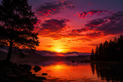 AI Generated Sunset Wallpaper Digital Download PNG Desktop Background Nature No