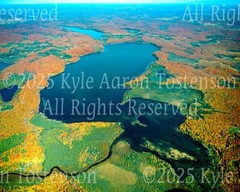 Big Sand Lake, Phelps, Vilas County, Wisconsin, Overhead Photo. Frame Optional.