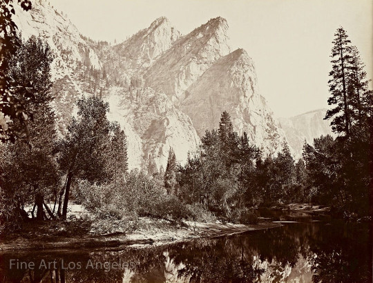 Carleton Watkins photo, «Pompompasos, the Three Brothers» Yosemite, 1861