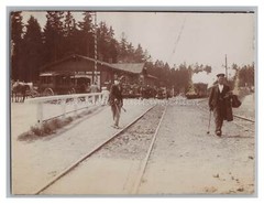 Schierke / Wernigerode – Bahnhof Dampflok Schaffner Kutschen – Altes Foto 1900er