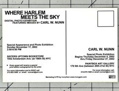 Where Harlem Meets The Sky – Carl W. Nunn Art Announcement Card – 2002 NYC Photo