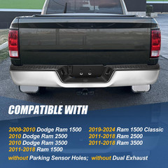 Rear Bumper Step Pad Compatible with 2009-2024 Dodge Ram 1500 2500 3500, Non Hol