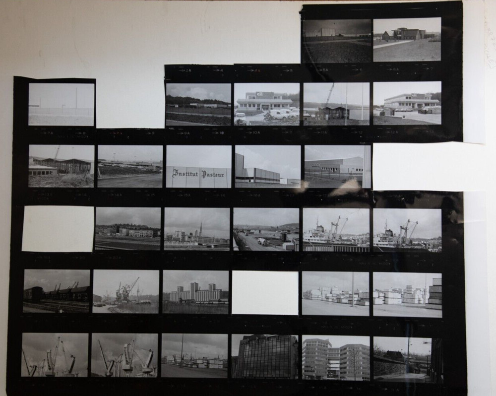 Photo Print Large Contact Sheet 1980 Various Views Normandy 40X50cm