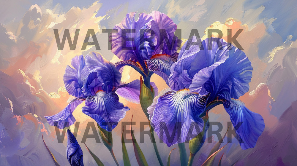 Digital Photo Image Painting Beautiful Irises Picture Art Wallpaper Desktop