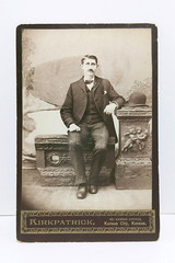 Antique Cabinet Card Nicely Dressed Man Kirkpatrick Studio Kansas City, Kansas