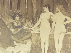 Grande Albumen Print Photo Saint Antoine Tentation Curiosa Sepia 19th Century
