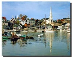 Nautical Sailboat Maine Camden Harbor Seascape Wall Decor Art Print Poster Pi…