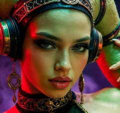 Sexy Oola Cosplay in Twi’lek Lounge Star Wars Metal Sign Wall Art 14″ x 11″