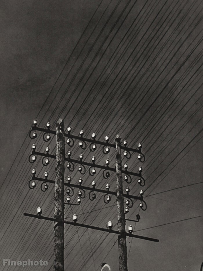 1929 Original Maurice Tabard Abstract Electric Power Lines Vintage Photo Gravure