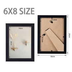 6×8 Picture Frame Black 2 Pack 6 x 8 Wall Gallery Poster Photo Art Print Wood…