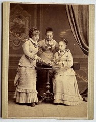 orig. KAB Cabinet Photo Photograph Old Picture Circa 1870 Women Zither Music Game
