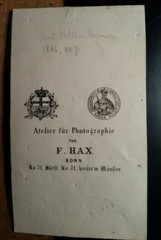 Carl Velten 1866 – 21 years old – portrait/CDV F. Hax Bonn