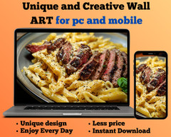 Pasta food AI digital background for pc mobile wall art paper printable new 2026