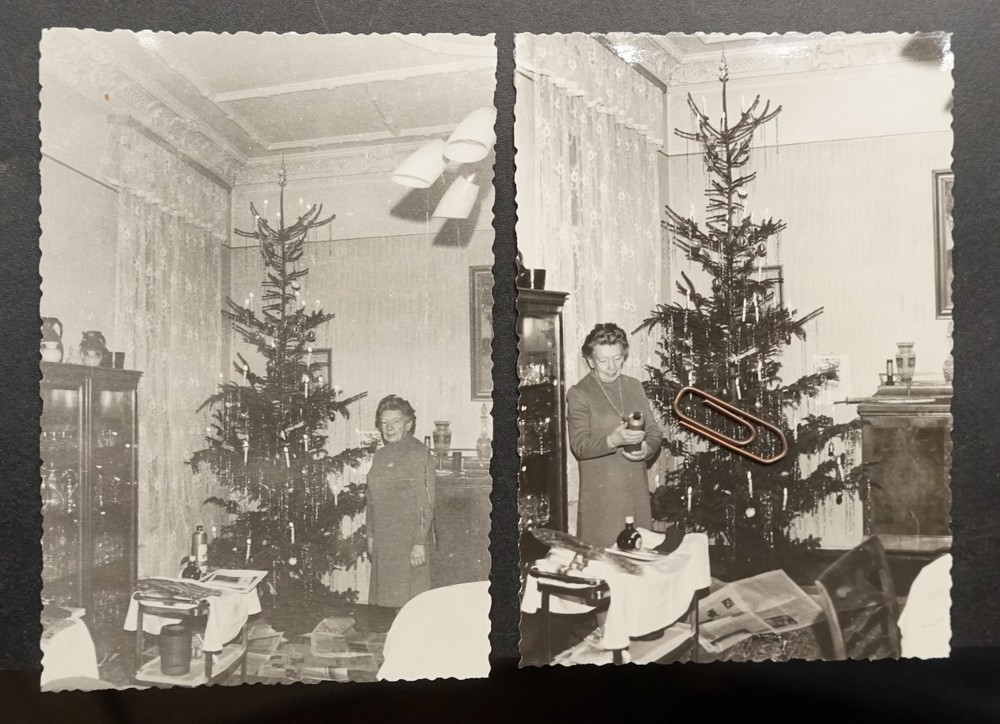 Photo View GDR Christmas Tree Crown Woman Portrait Lace Ornament Tinsel Lot