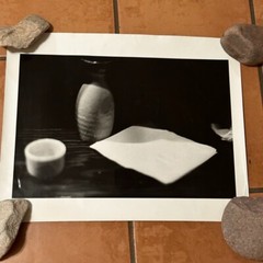 Photograph Print Janine Gordon Signed 16×20″ B/W Saki Cup Japanese Still Life