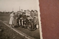 Great Old Photo Family Neighbors inspect New Motorcycle BMW?