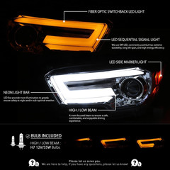 Compatible with 2016-2022 Toyota Tacoma, Left + Right Pair Headlamps Assembly, C