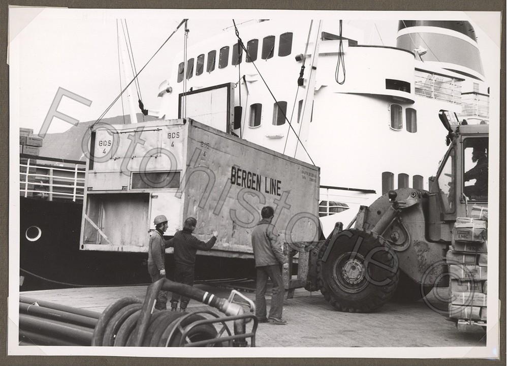 Photo Norway Longyearbyen Port Ship «Kung Olav» Bergen Line 1960s