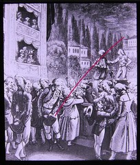 Mozart Wolfgang Amadeus in Berlin 1789 Old Glass Picture 8.5 x 10 cm